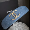 CHANEL 25P CC Logo Denim Headband *New