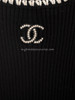 CHANEL 22C Sleeveless Knit Dress CC Logo 34 Black