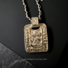 CHANEL 21A Crystal CC Logo Interlaced Leather/ Chain Necklace *New