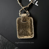CHANEL 21A Crystal CC Logo Interlaced Leather/ Chain Necklace *New