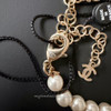 CHANEL 21B Pearl Necklace CC Heart Pendant *New