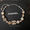CHANEL 21K Pink Crystal CC Necklace with Pearls *New