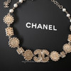 CHANEL 21K Pink Crystal CC Necklace with Pearls *New