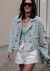 CHANEL 20P Fantasy Tweed Jacket Turquoise/ Khaki/ Gold 38