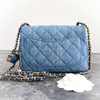 CHANEL Denim Pearl Crush Square Mini GHW *New