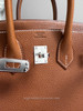 HERMES Birkin 25 Barenia Faubourg Fauve PHW G *New