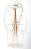 HERMES Cashmere Coat Leather & Fringe Details 34 Blanc Casse