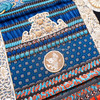 HERMES 'Parures de Samourais' Silk Twill 90 Scarf Ebene/ Bleu/ Orange *New