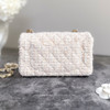 CHANEL 25K Lt Beige Tweed Mini Flap Bag GHW