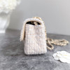 CHANEL 25K Lt Beige Tweed Mini Flap Bag GHW