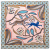 HERMES 'Savana Dance' Cashmere Silk 140 Shawl Rose Pale/ Bleu/ Marron *New