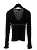 CHANEL 22B CC Logo Lace Knit Top Pearl Trim 34 *New