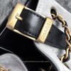 CHANEL Grey Suede 'Coco Base' Small Shopping Tote Bag