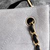 CHANEL Grey Suede 'Coco Base' Small Shopping Tote Bag
