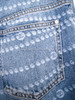 CHANEL 25P Pearl Print Wide Leg Jeans 36