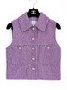 CHANEL 24C Sequined Purple Tweed Vest Jacket 34