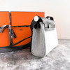HERMES Mini Herbag Zip 20 Ecru/ Noir G *New