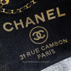 CHANEL Deauville Tote Navy Blue/ Gold