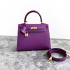 HERMES Kelly 25 Sellier Anemone Epsom GHW