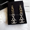 CHANEL Pearls & Strass Crystals Chain Link Earrings *New