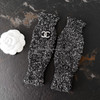 CHANEL 23A CC Logo Sequined Fingerless Gloves *New
