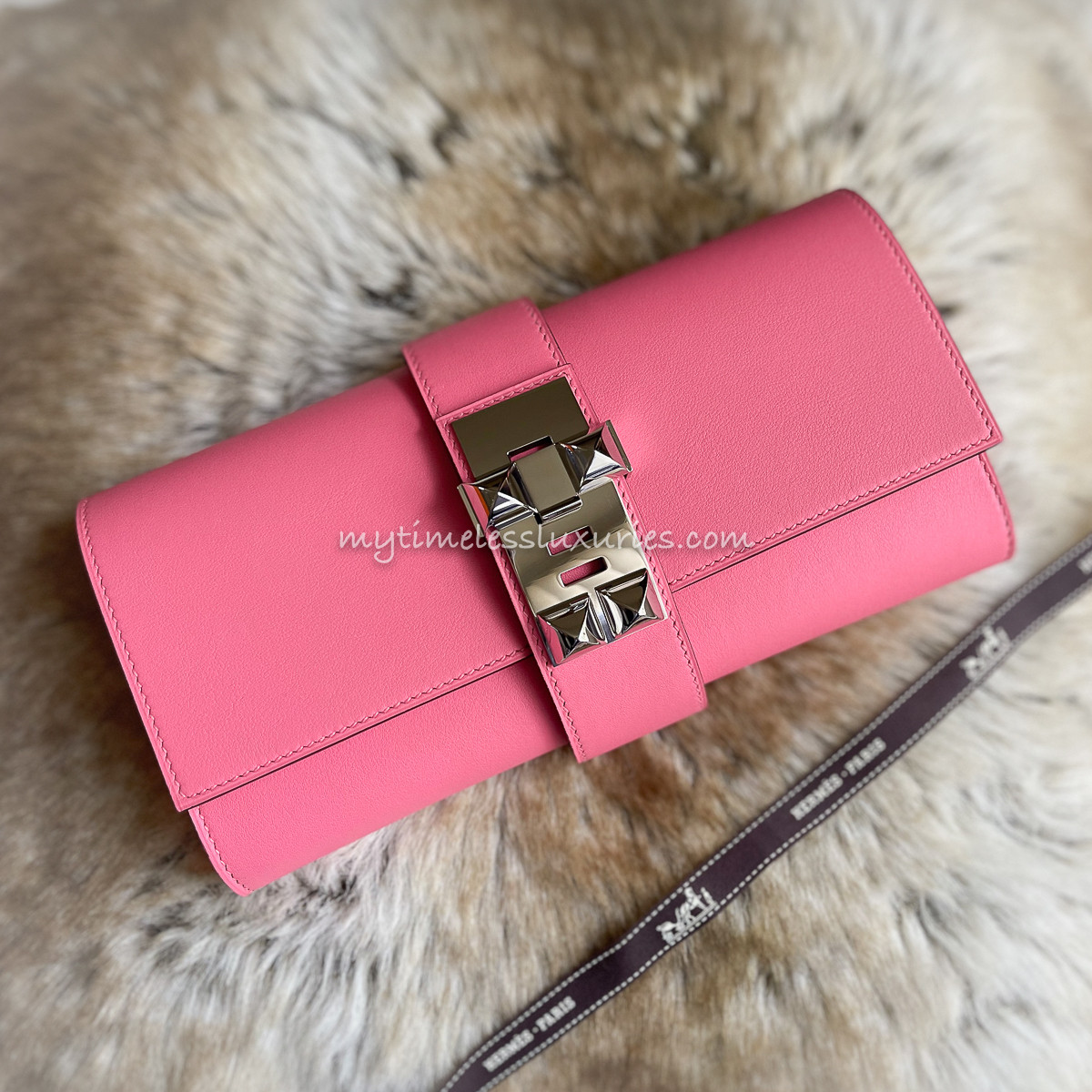 HERMES Medor 23 Clutch Rose Azalee Swift PHW - Timeless Luxuries