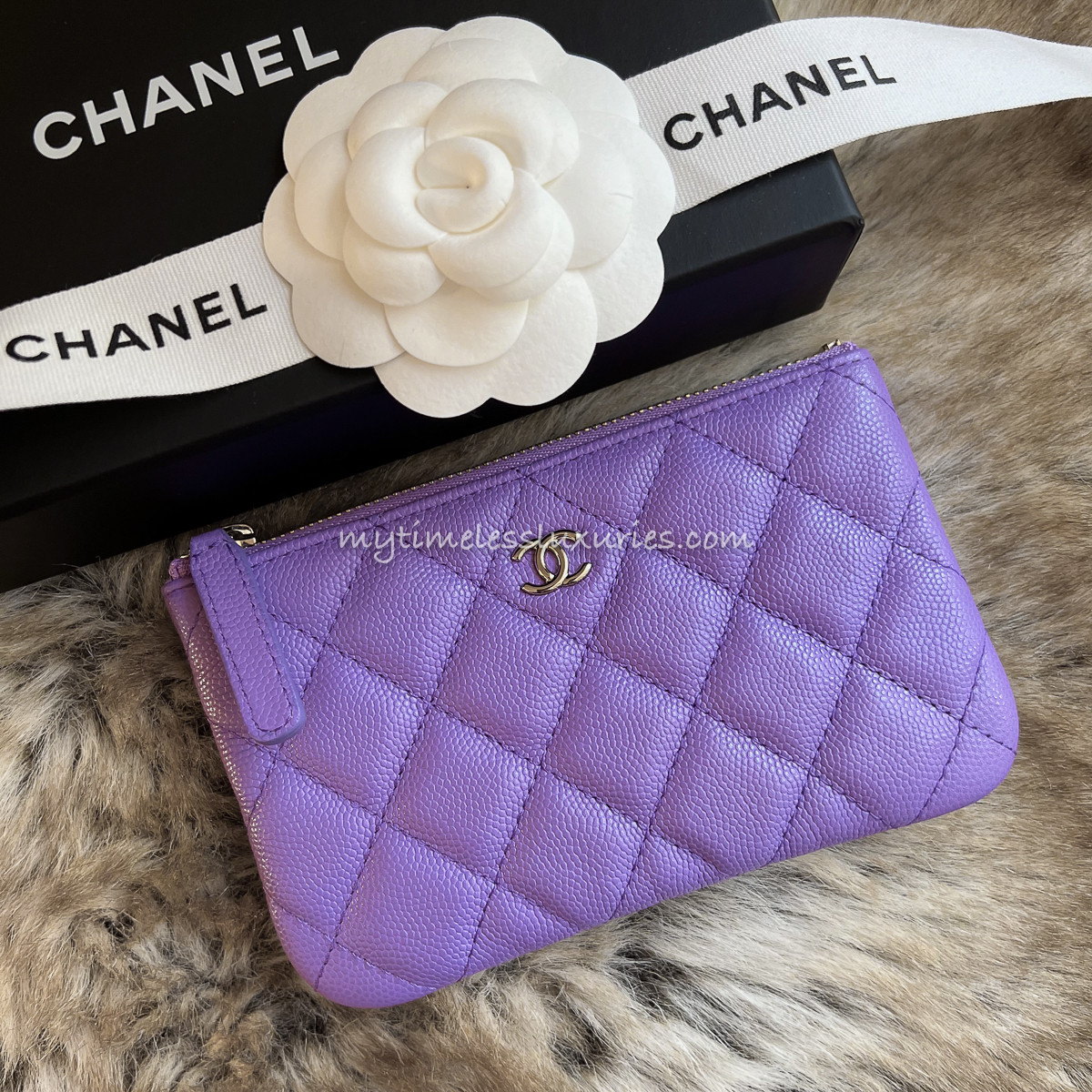 CHANEL 20S Purple Caviar Mini O-Case Pouch *New - Timeless Luxuries