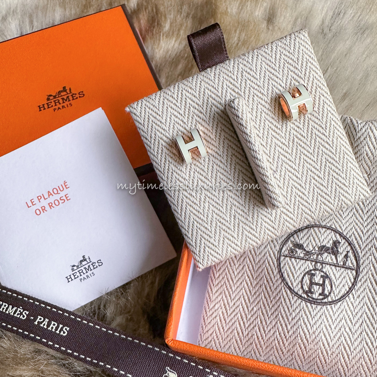 HERMES 2022 Mini Pop H Earrings Vert Fizz RGHW *New - Timeless