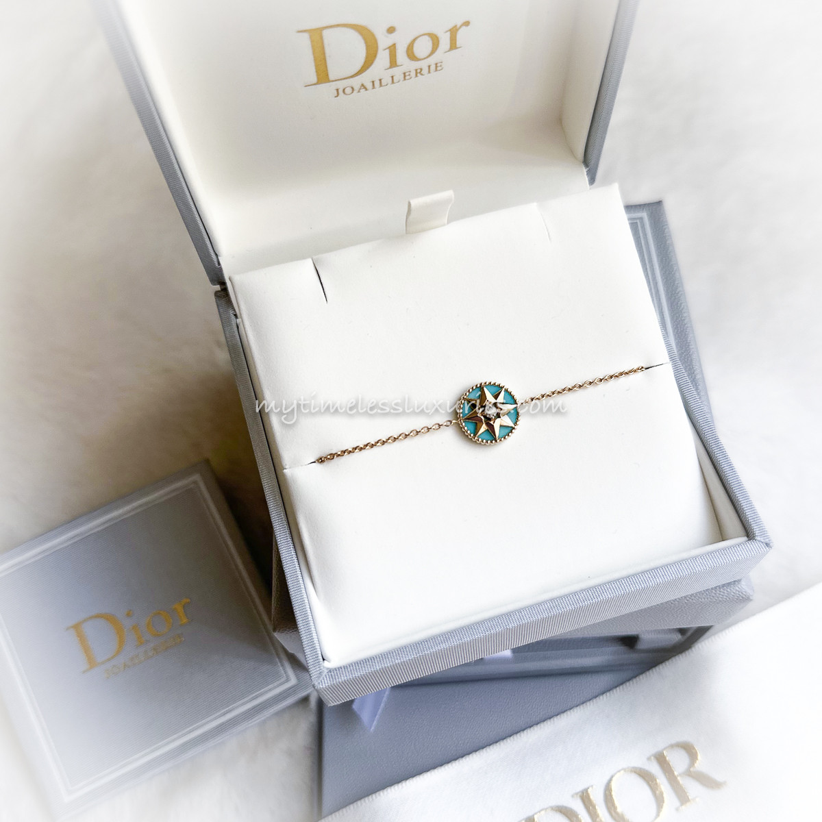 DIOR 2022 Rose des Vents Bracelet Turquoise/ Diamond/ 18K YG *New