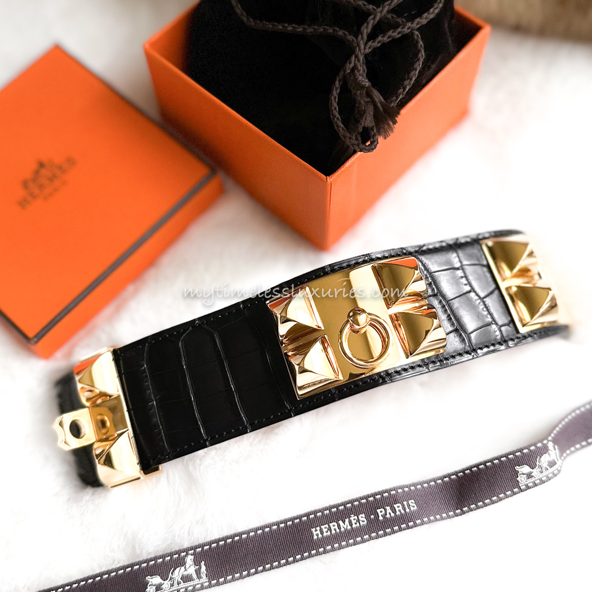 hermes エルメス collier de chien コリエドシアン 黒 ブラック（黒）系 HERMES Collier de Chien(エルメス コリエドシアン
