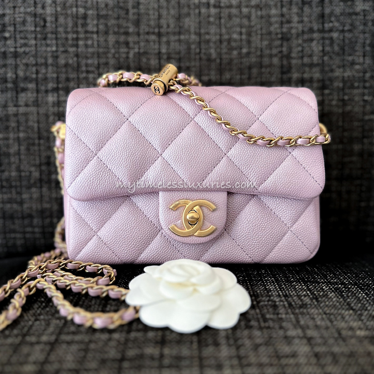 CHANEL 21K My Perfect Mini Iridescent Pink Caviar *New - Timeless