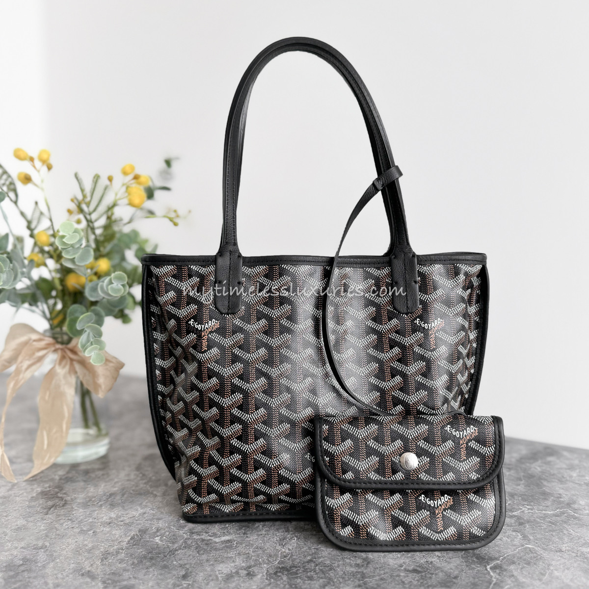 GOYARD Anjou Mini Reversible Tote Black
