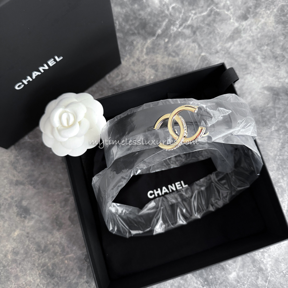CHANEL 23B CC Buckle Leather Belt 85 *New - Timeless Luxuries