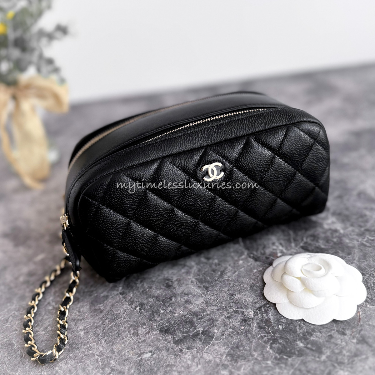 CHANEL 24C Zipped Cosmetic Pouch with Chain