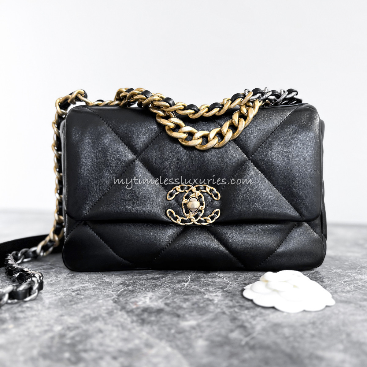 CHANEL Black Small 19 Flap Bag Mix Hw - Timeless Luxuries