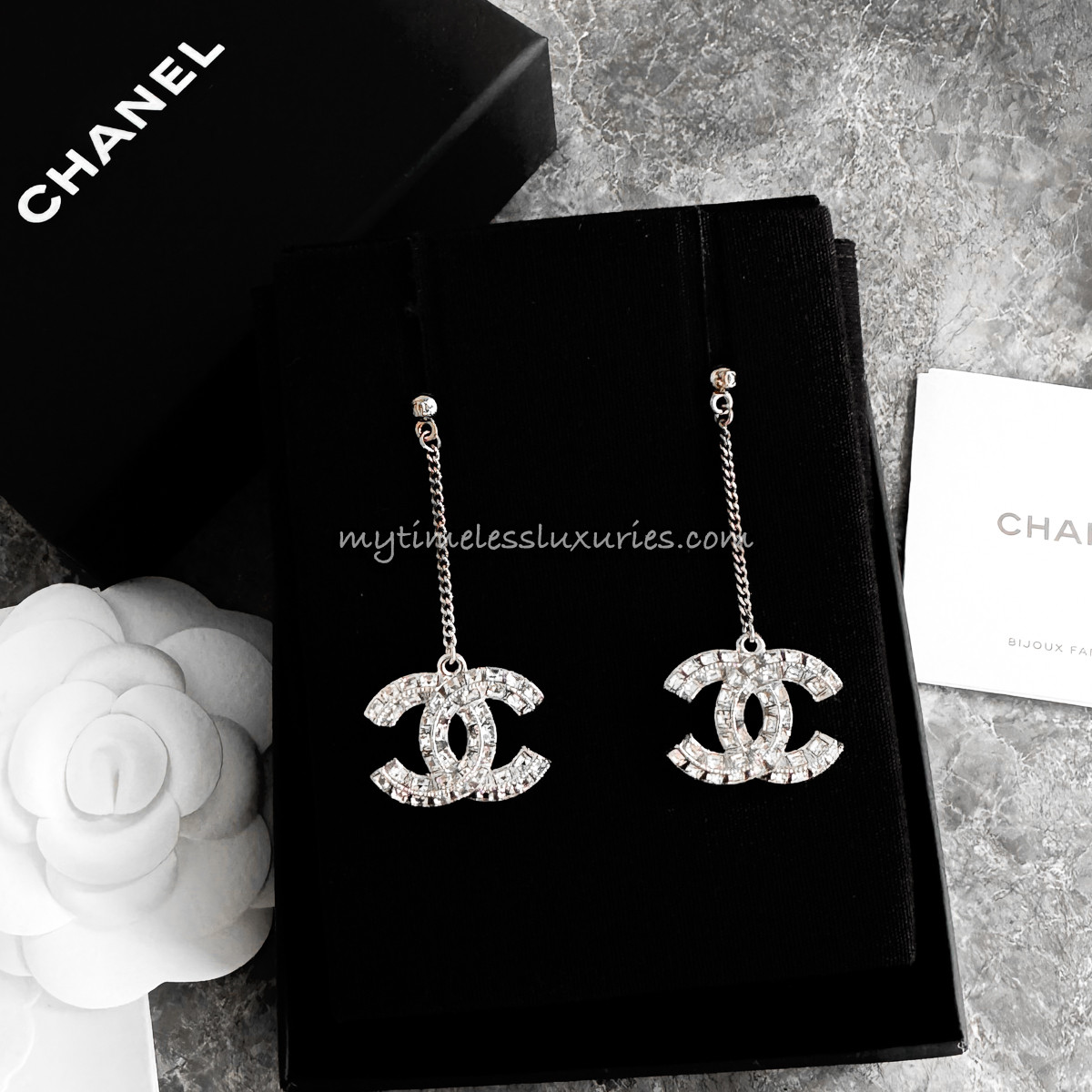 CHANEL Crystal CC Drop Earrings *New - Timeless Luxuries