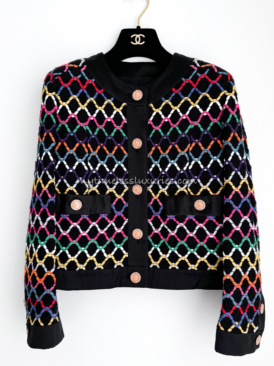 CHANEL 22S Runway Tweed Jacket Black/ Multicolour