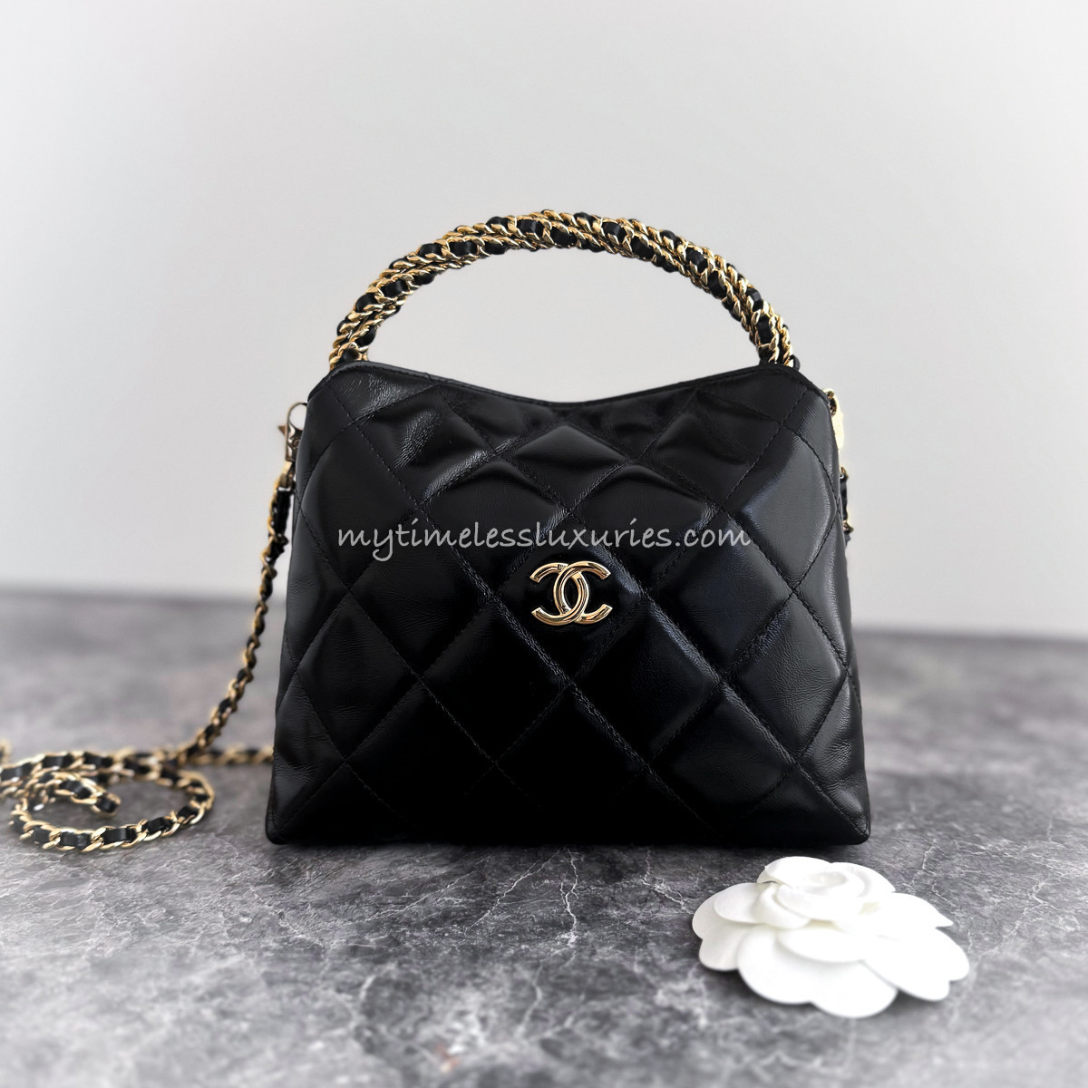 CHANEL 24B Top Handle Mini Bag  with Chain