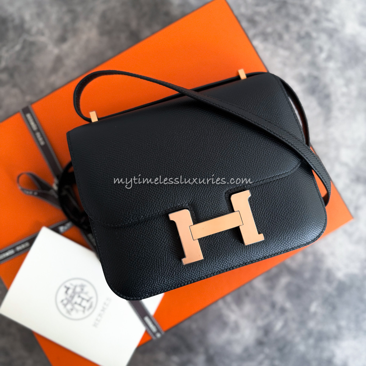 HERMES Constance Mini 18 Noir RGHW - Timeless Luxuries
