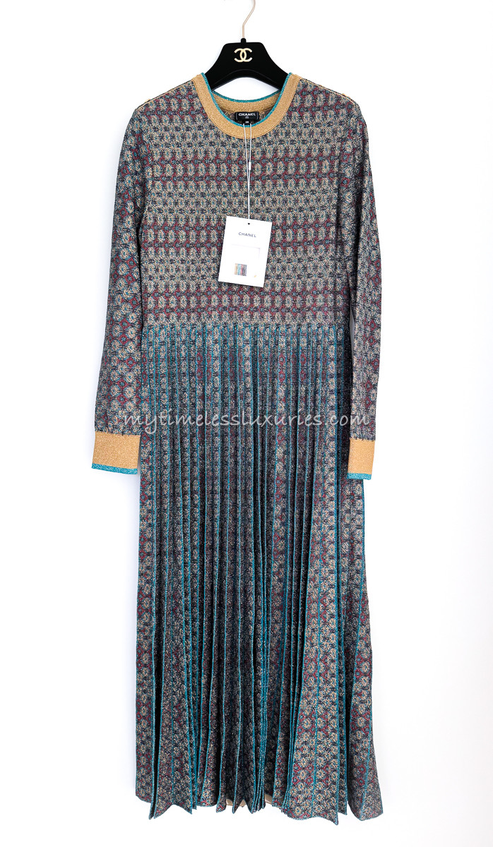 CHANEL 19A Metiers d'Art Long Dress + Silk Slip 38 *New