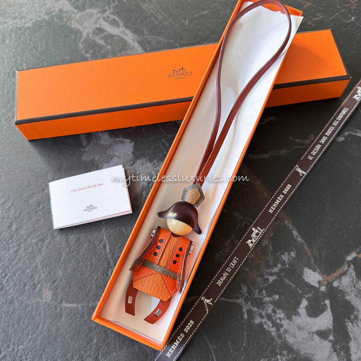 HERMES 2025 Artificier Charm Cuivre/ Feu/ Orange/ Etoupe/ Biscuit