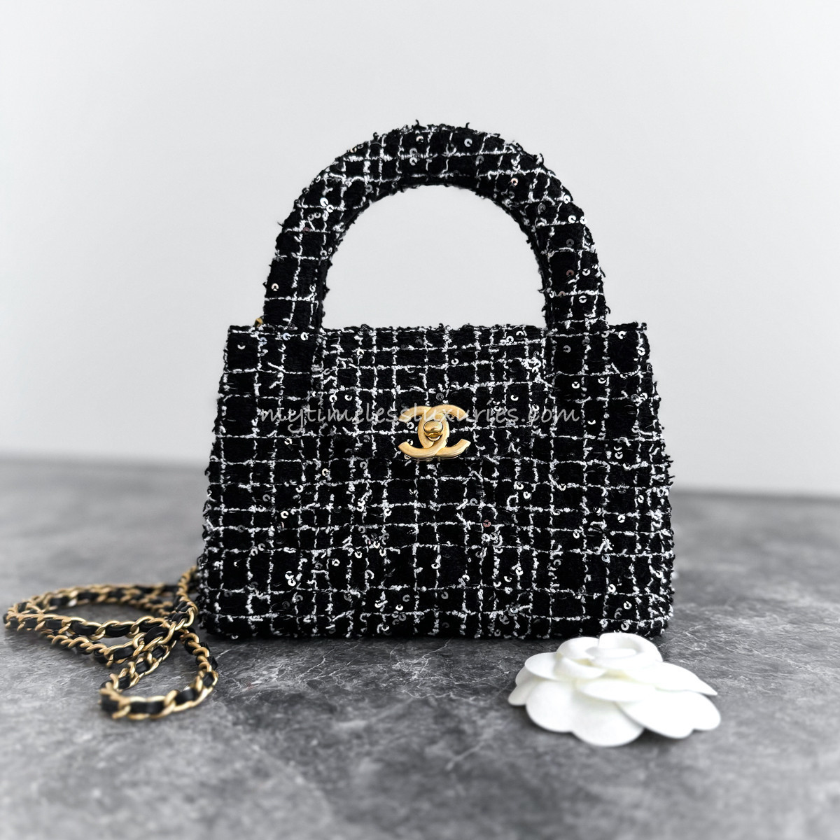 CHANEL 24P Tweed Kelly Nano Shopping Bag *New