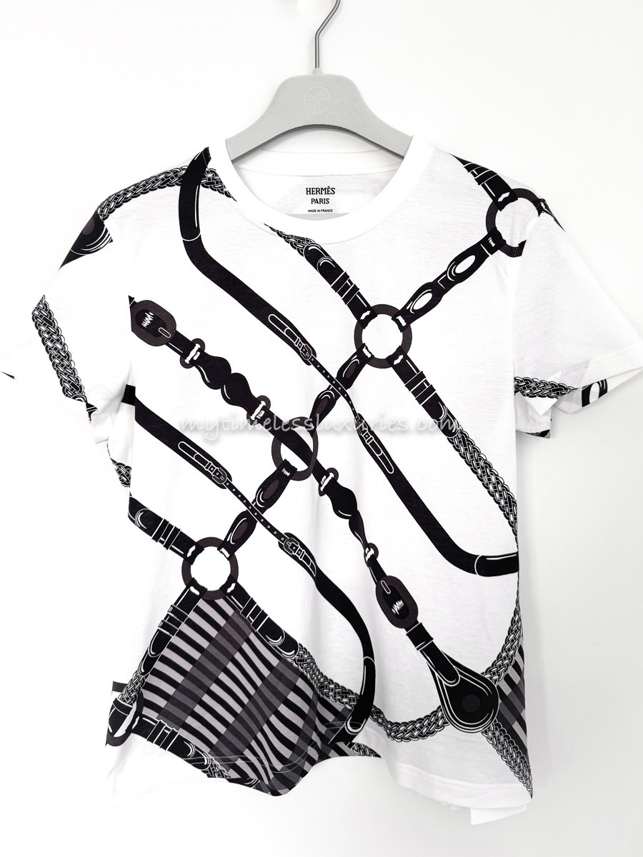 HERMÈS コーチングリミックス Tシャツ 38 HERMES 2025 'Coaching Remix' Straight T-Shirt 38 *New - Timeless