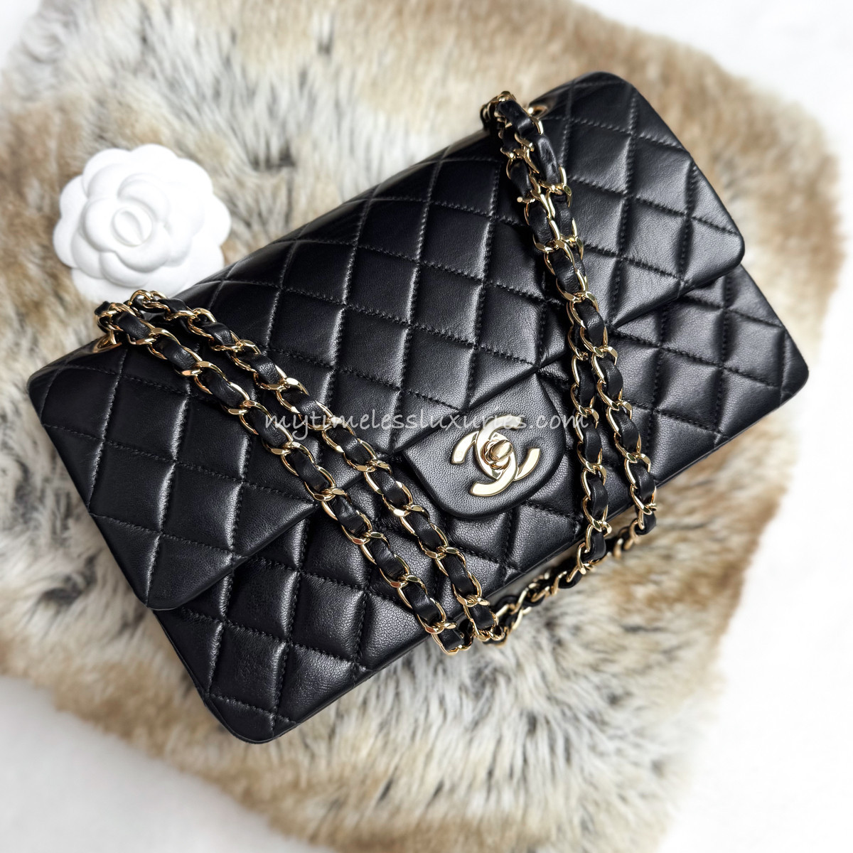 CHANEL Black Medium Classic Flap GHW