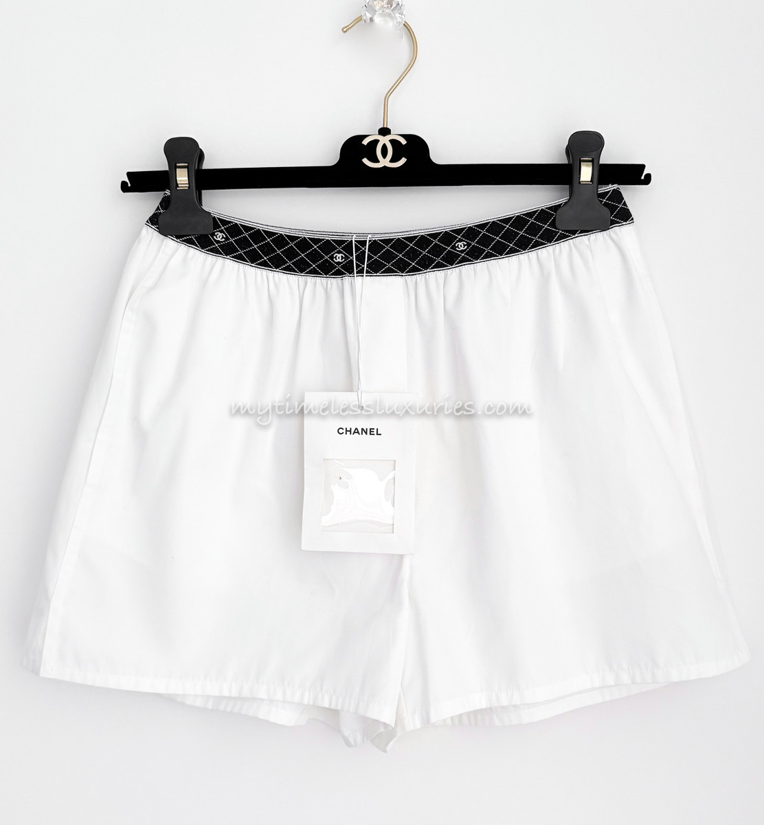 CHANEL 24C Runway Shorts CC Logo Band *New
