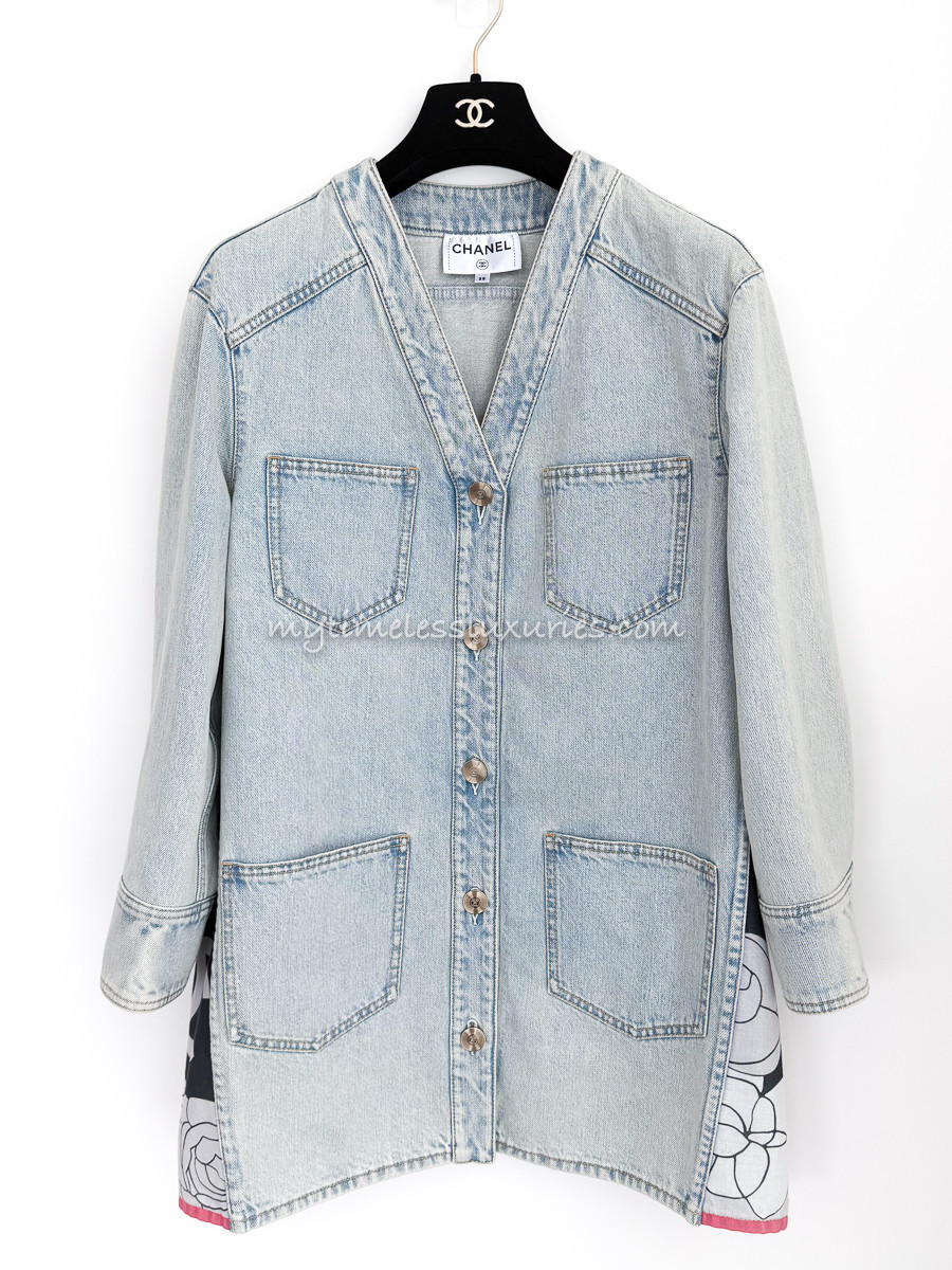 CHANEL 21C Denim Jacket Lt Blue 38
