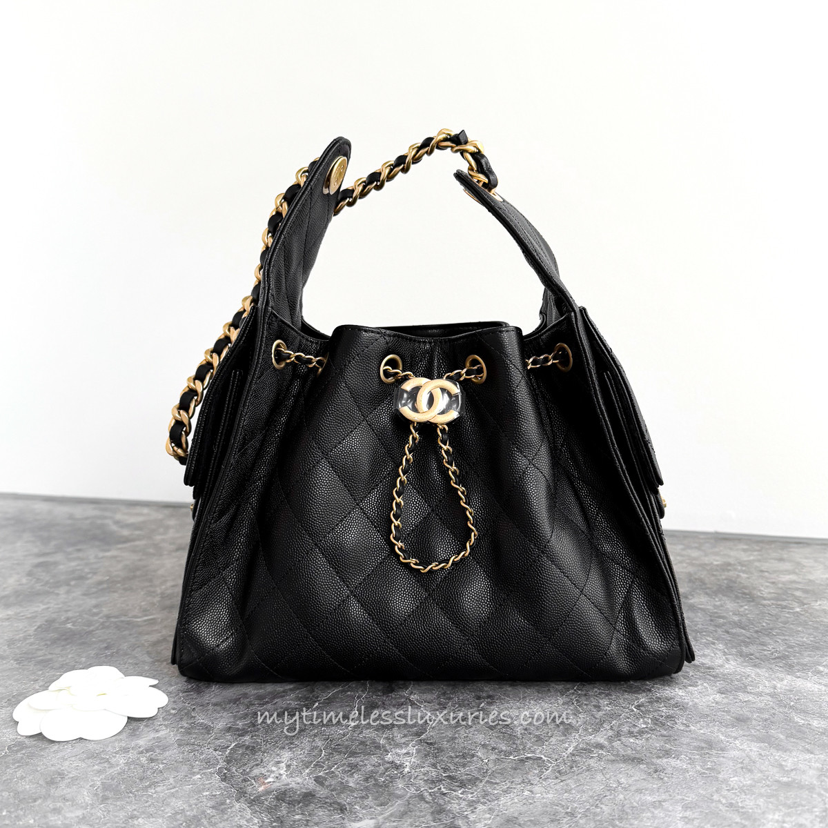 CHANEL 2025 Small 25 Black Caviar GHW Bag *New