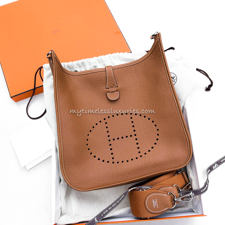 HERMES Evelyne 29 Gold Clemence PHW W - Timeless Luxuries