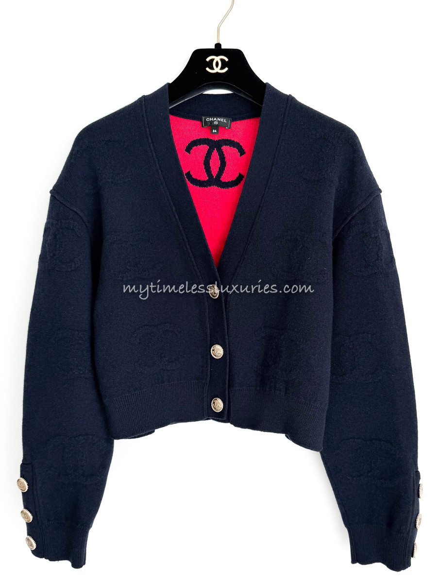 CHANEL 21P CC Cropped Cashmere Cardigan