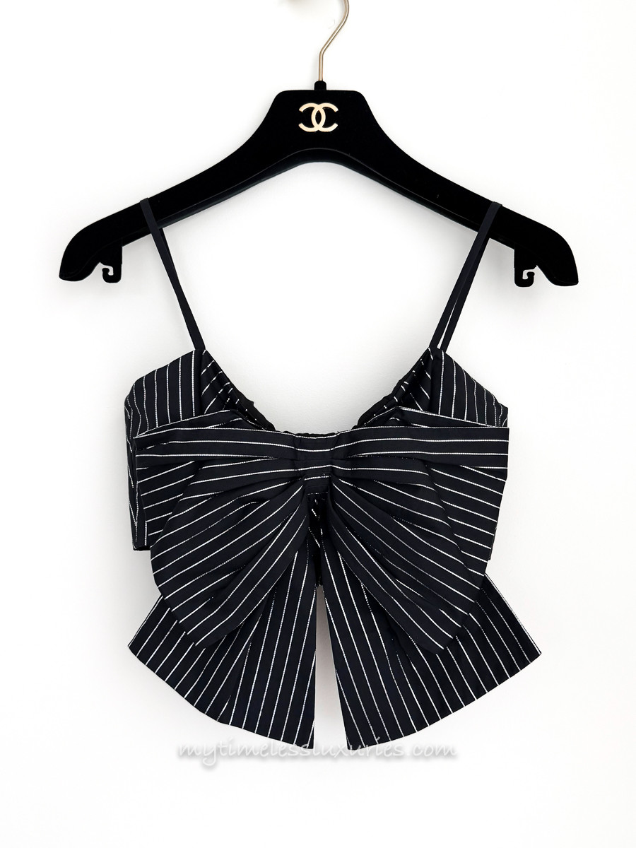 CHANEL 20C Runway Bow Bralette Top 34